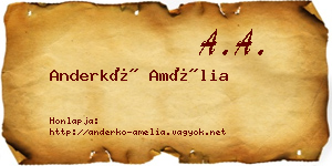 Anderkó Amélia névjegykártya